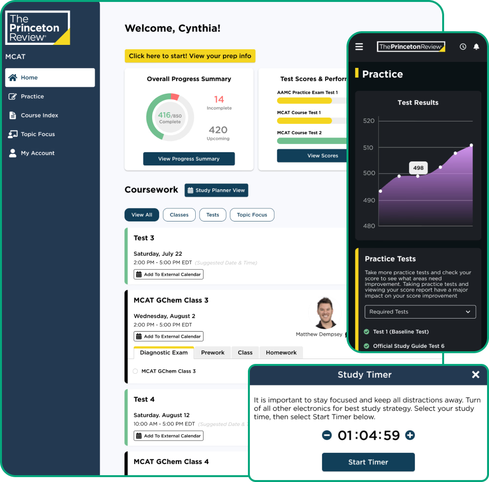 Features of Princeton Review MCAT Practice Tests