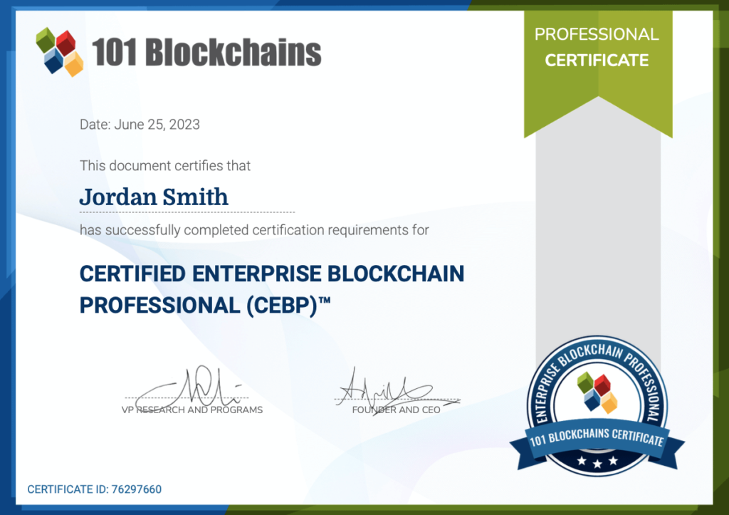 Certified Enterprise Blockchain Professional (CEBP) Certification