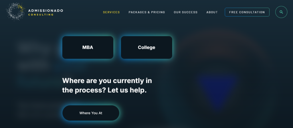 Admissionado offers a range of consulting services designed to assist applicants targeting top-tier MBA programs, undergraduate schools, and career advancements.